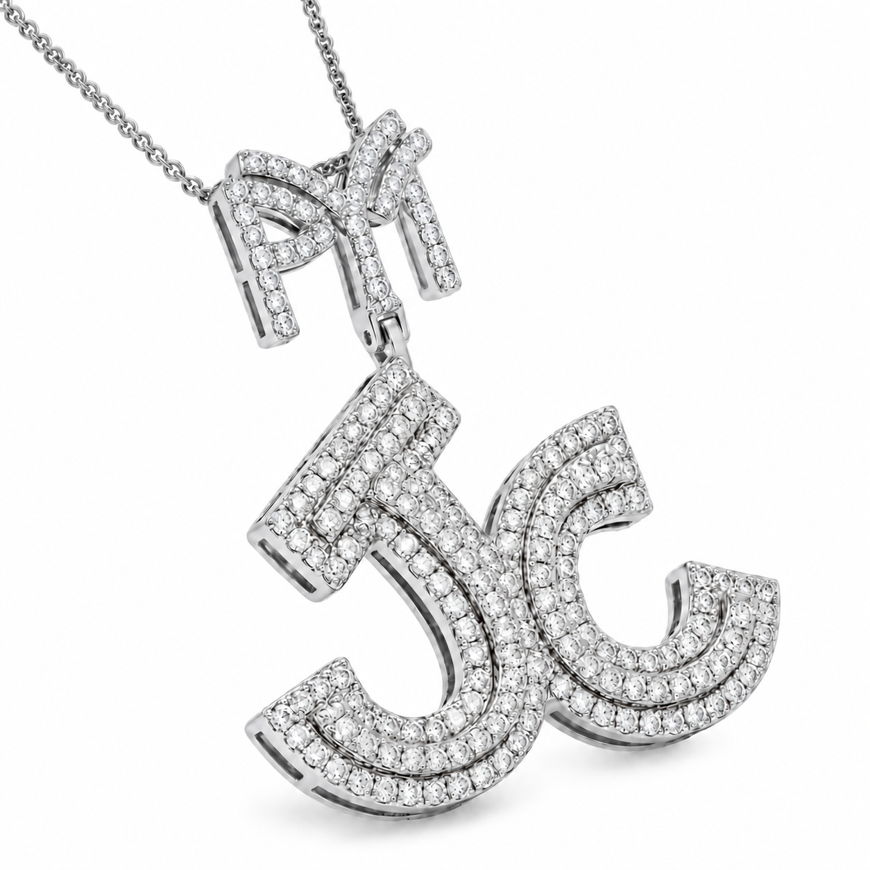 Moissanite Diamond Custom Letter Pendant