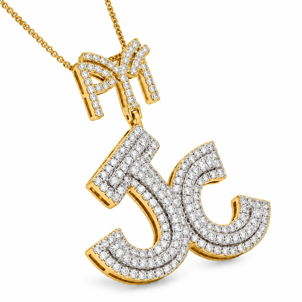 Moissanite Diamond Custom Letter Pendant