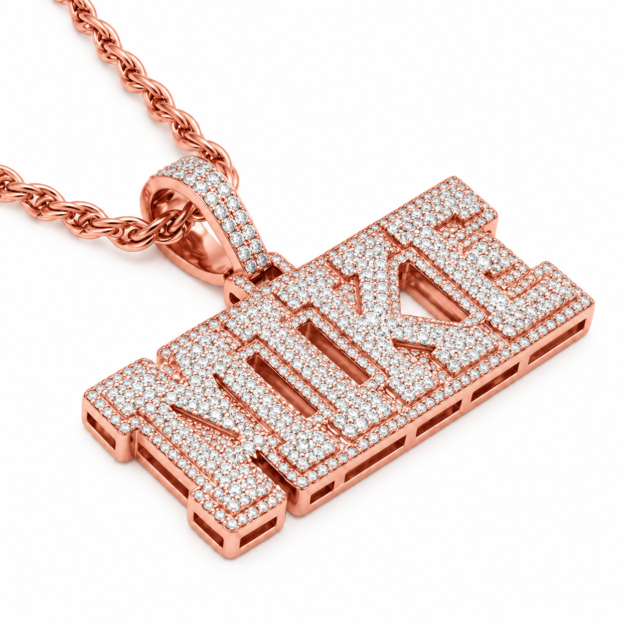 Custom "MIKE" Letter Diamond Pendant