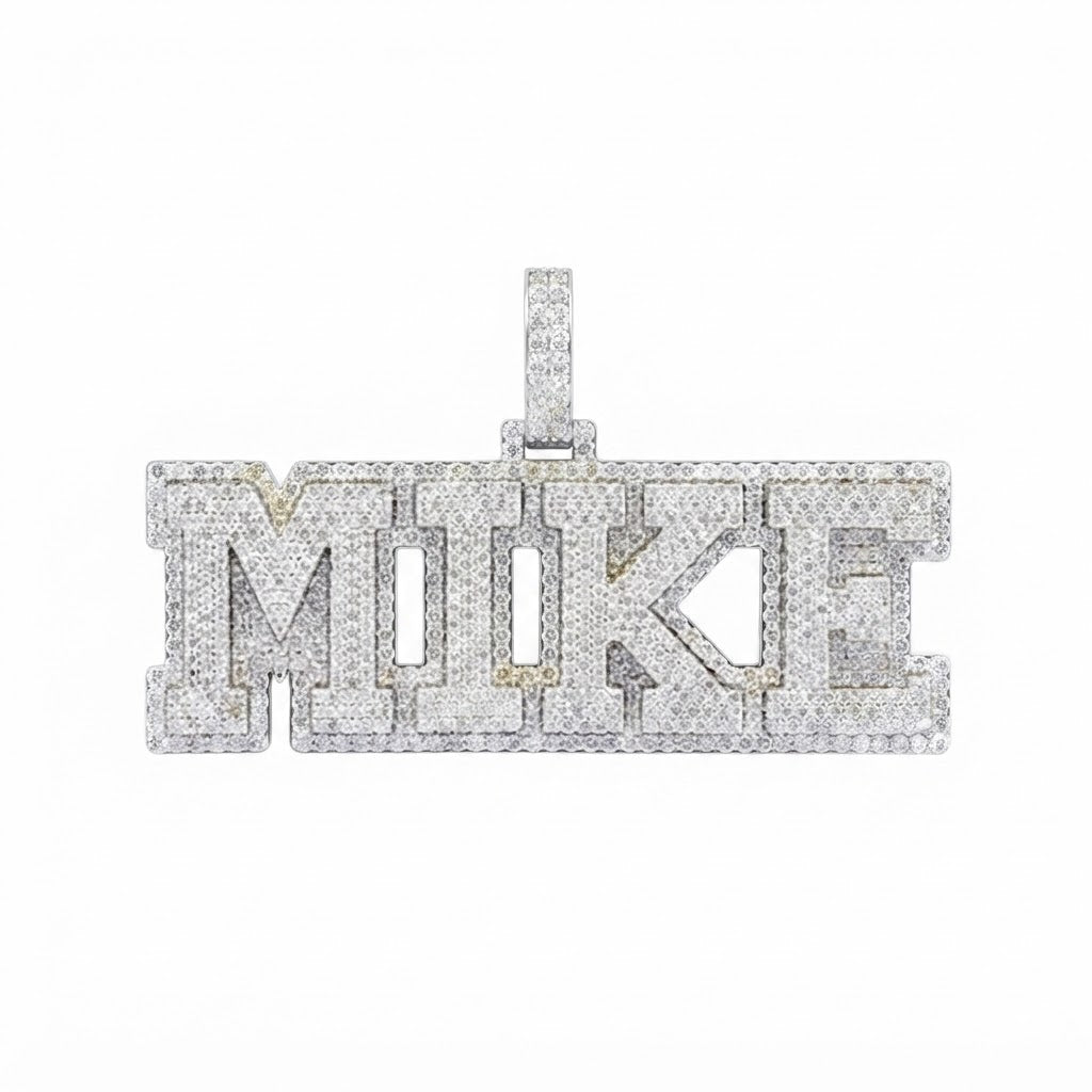 Custom "MIKE" Letter Diamond Pendant