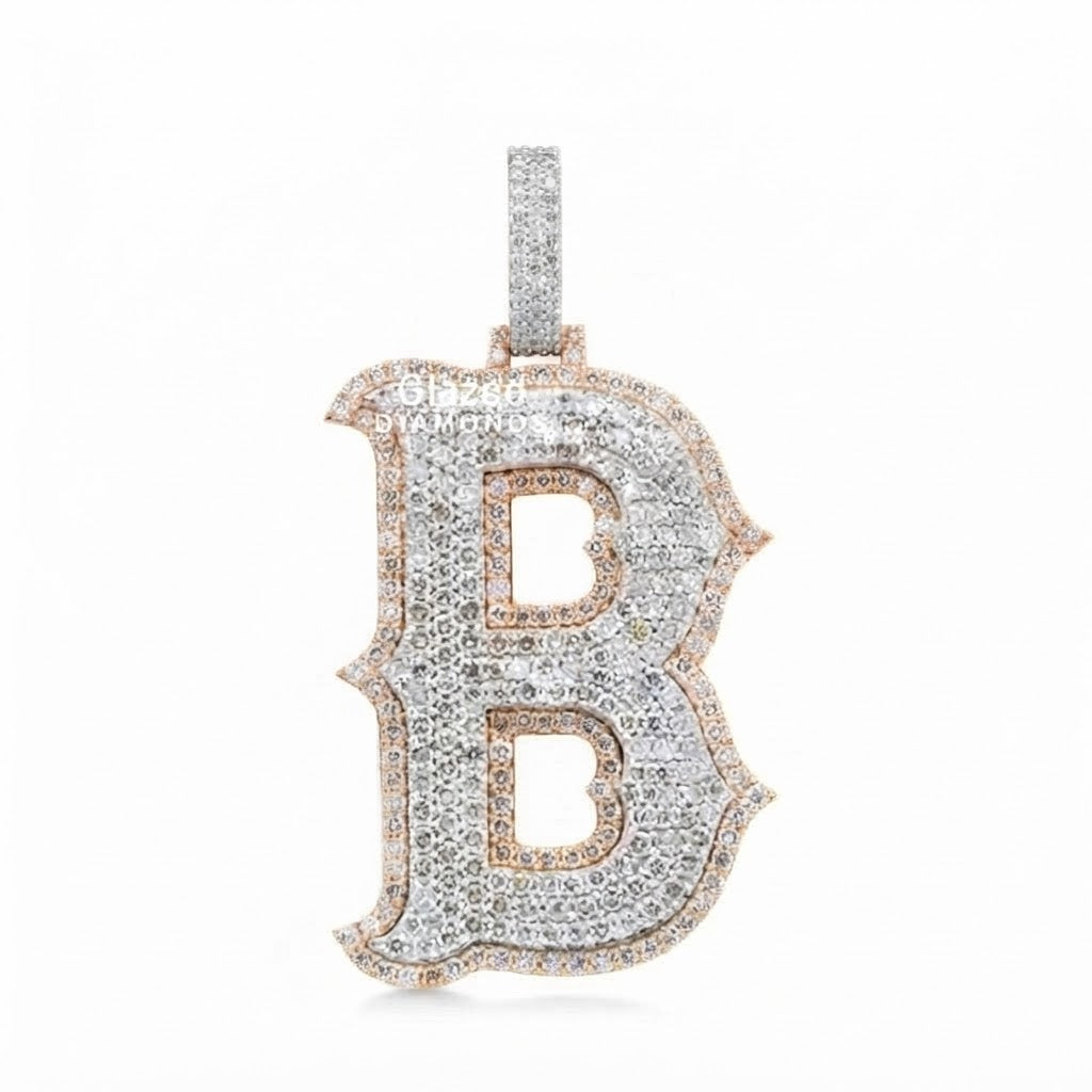 Moissanite Diamond "B" Custom Letter Pendant