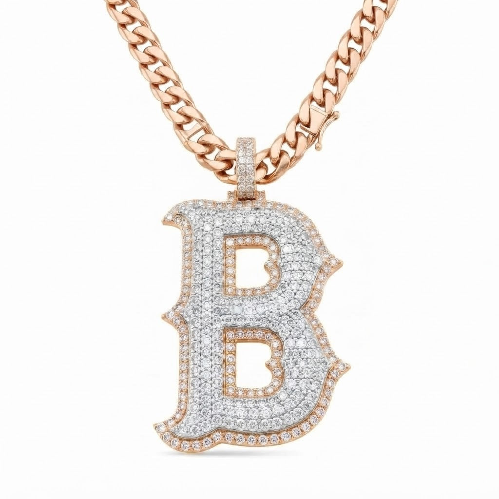 Moissanite Diamond "B" Custom Letter Pendant