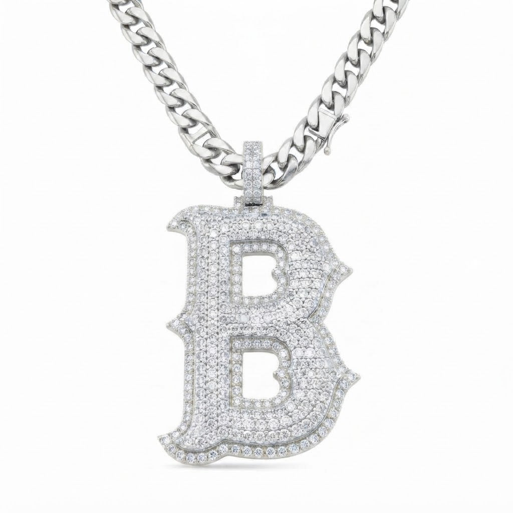 Moissanite Diamond "B" Custom Letter Pendant