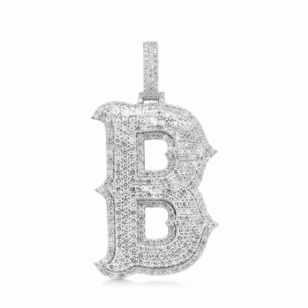 Moissanite Diamond "B" Custom Letter Pendant
