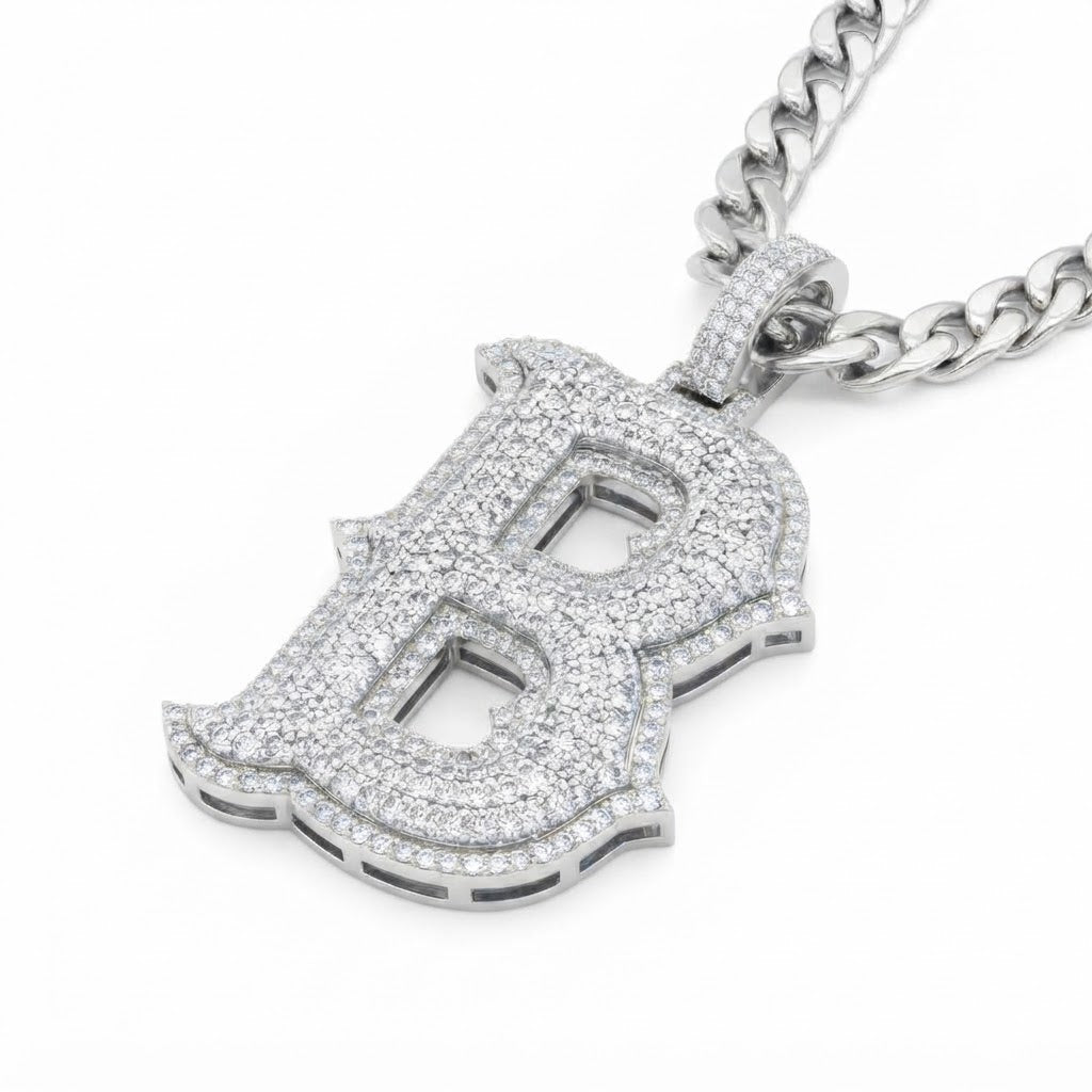 Moissanite Diamond "B" Custom Letter Pendant