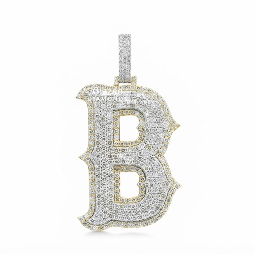 Moissanite Diamond "B" Custom Letter Pendant