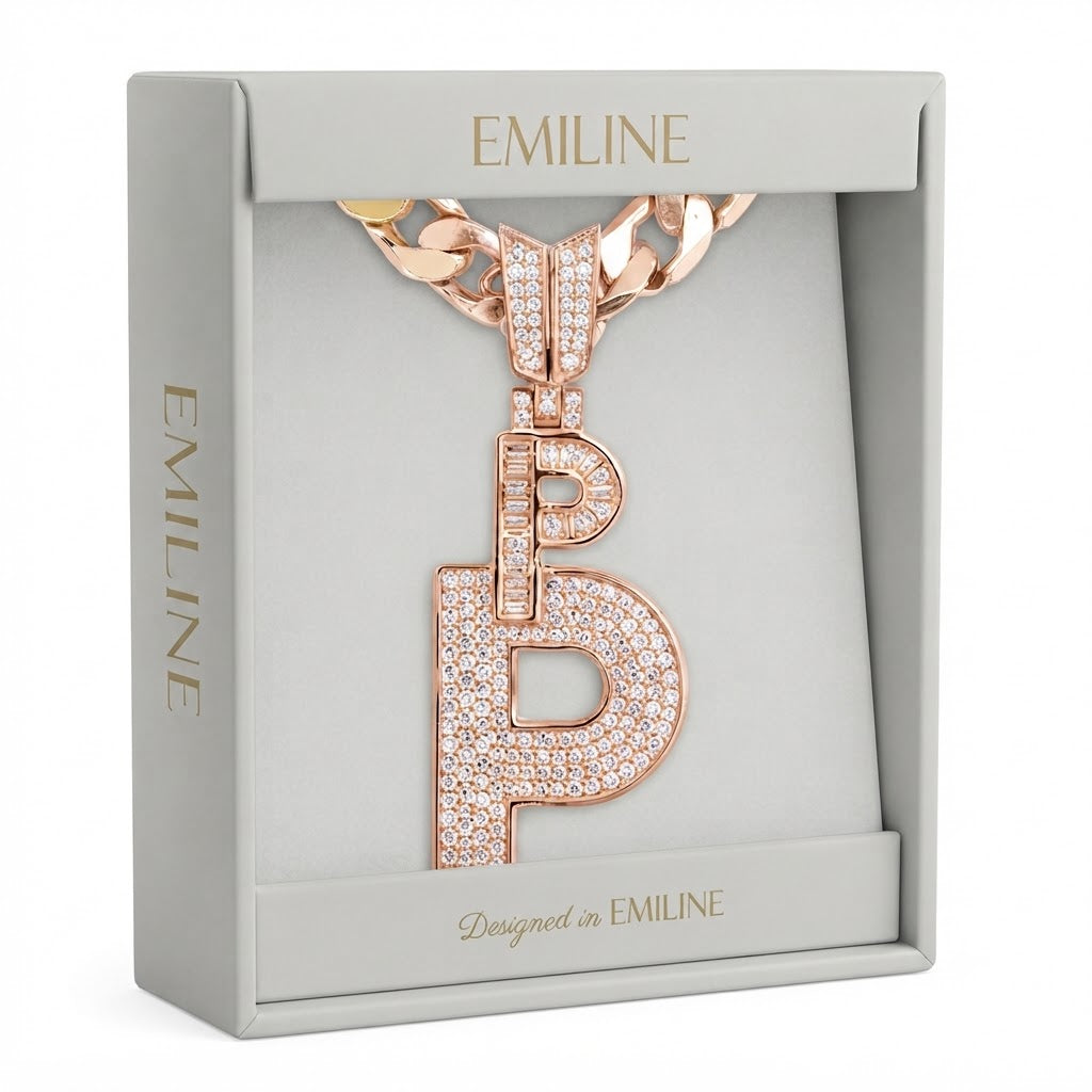 P Initial Pendant with Crown Bail