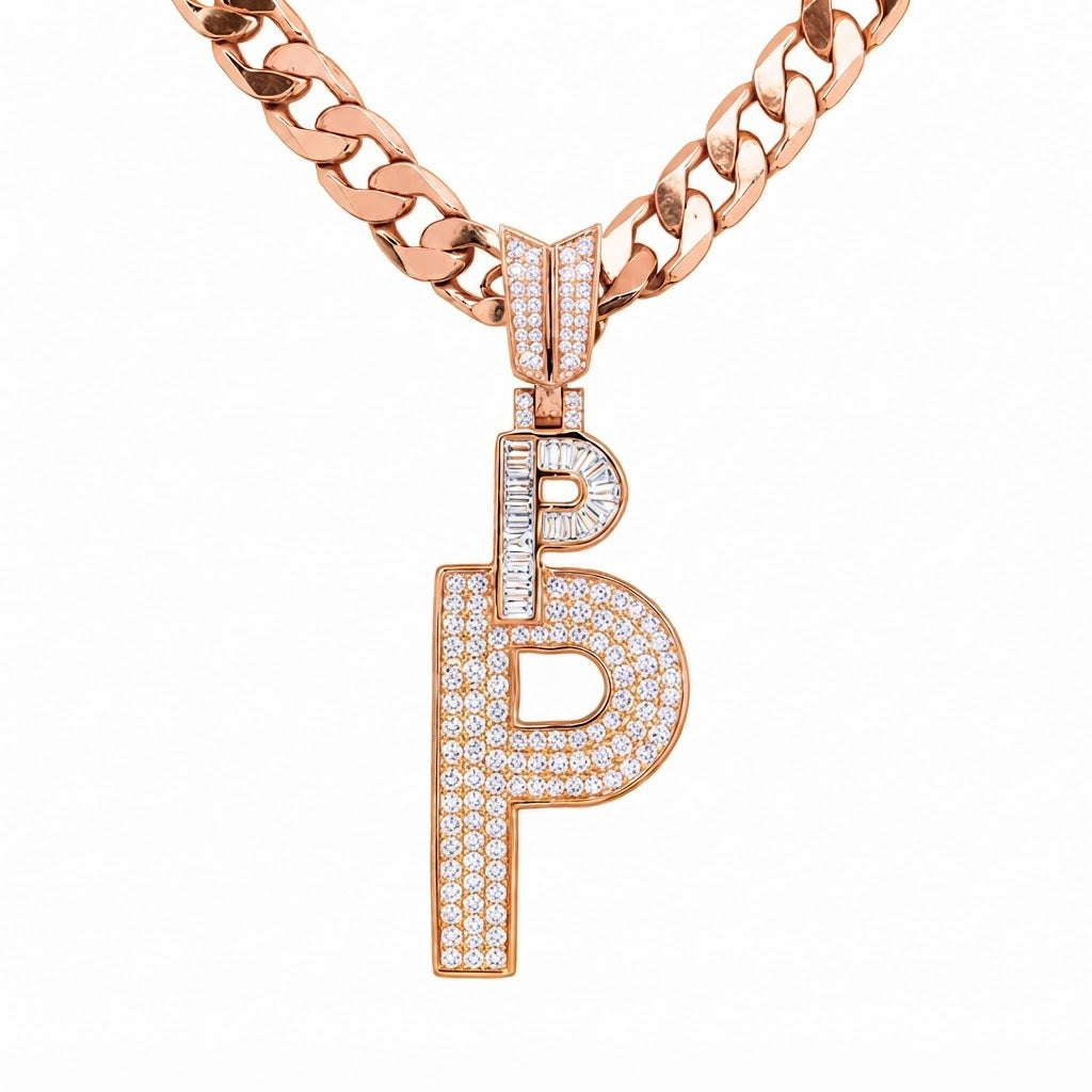 P Initial Pendant with Crown Bail
