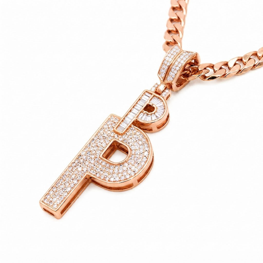 P Initial Pendant with Crown Bail