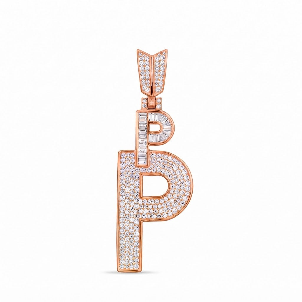 P Initial Pendant with Crown Bail