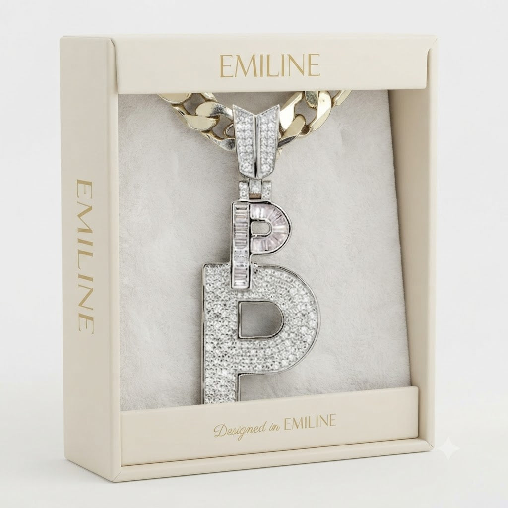 P Initial Pendant with Crown Bail
