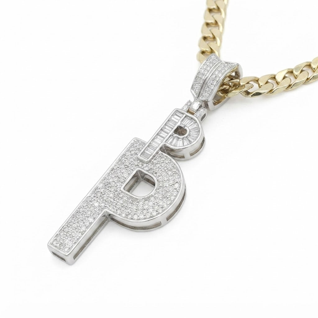 P Initial Pendant with Crown Bail