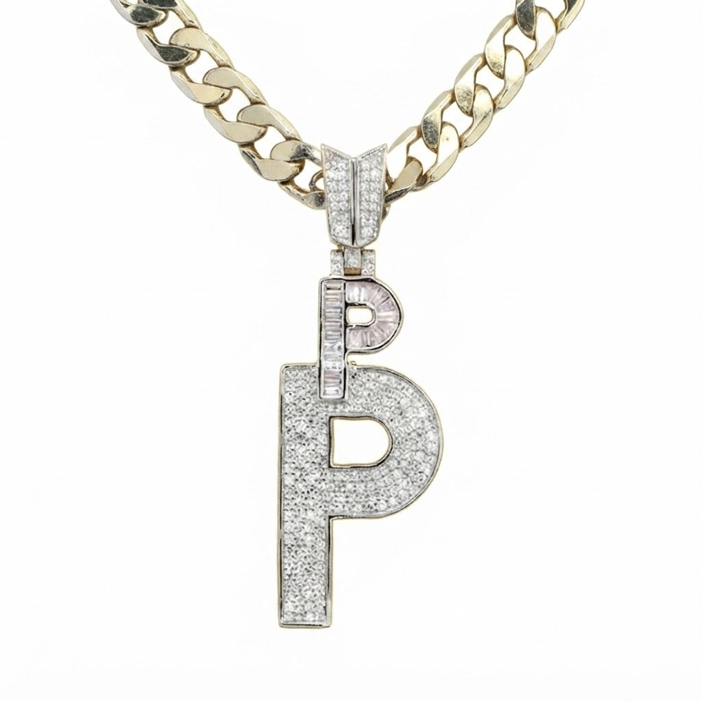 P Initial Pendant with Crown Bail
