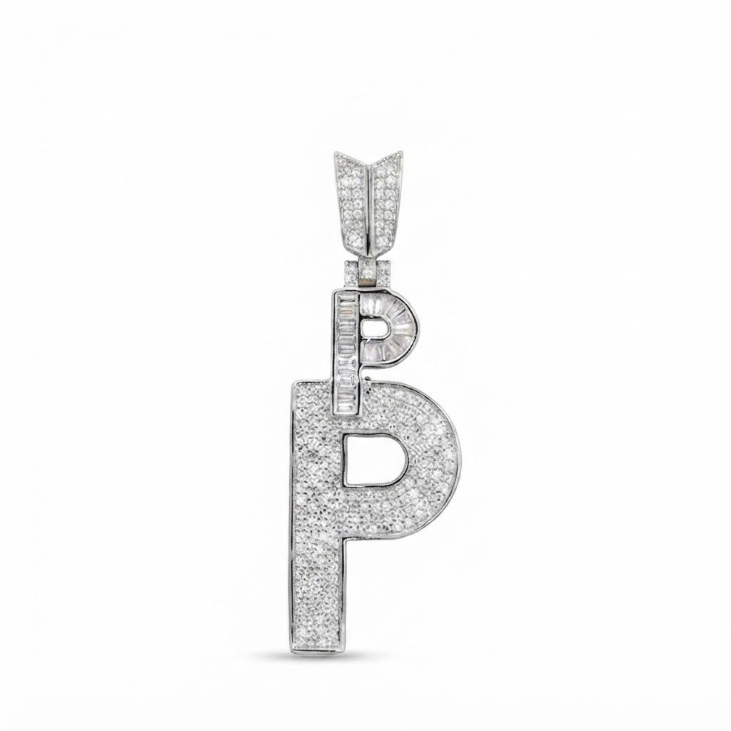 P Initial Pendant with Crown Bail