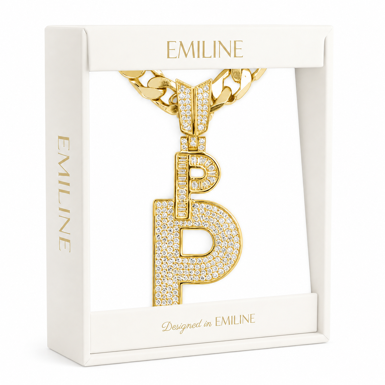 P Initial Pendant with Crown Bail