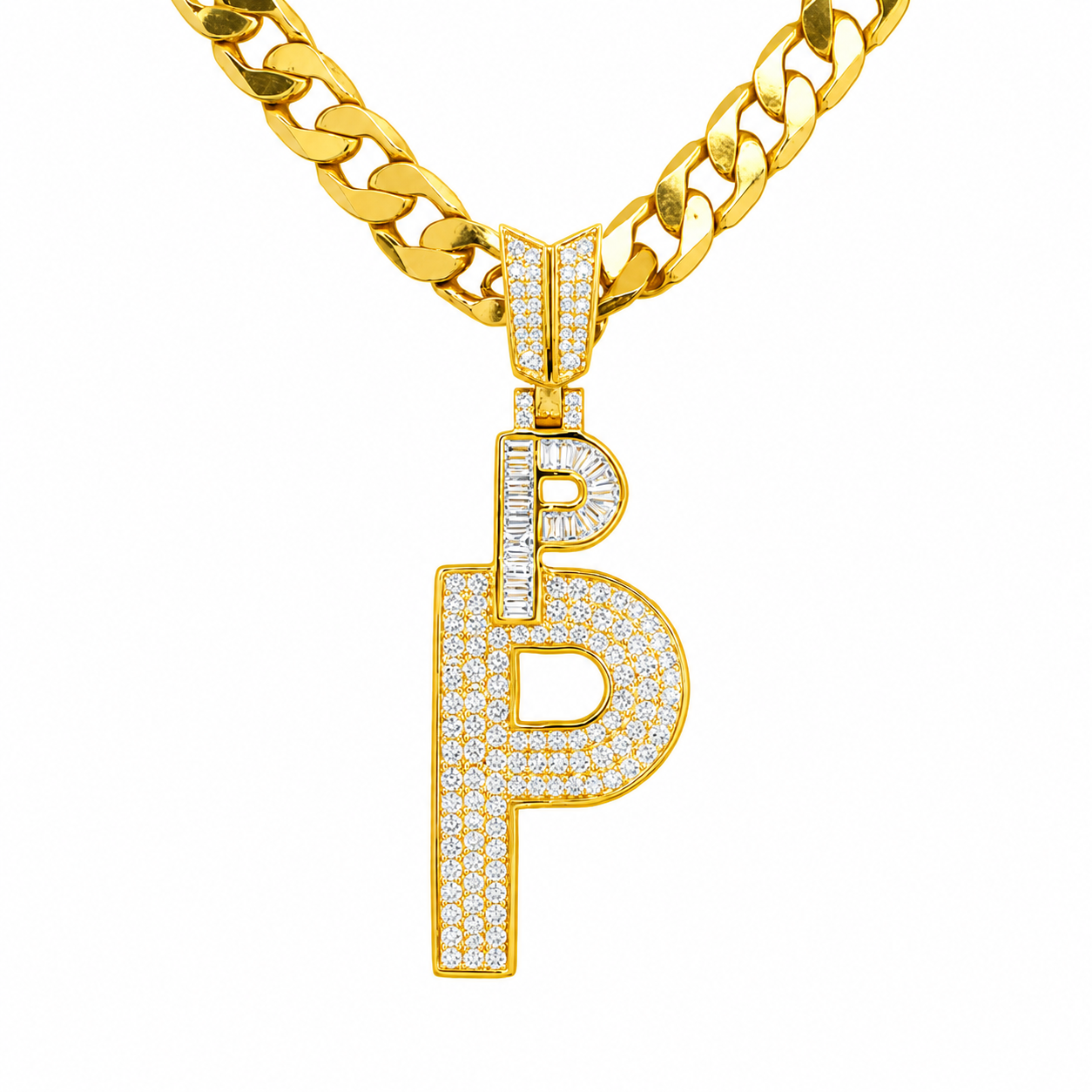P Initial Pendant with Crown Bail