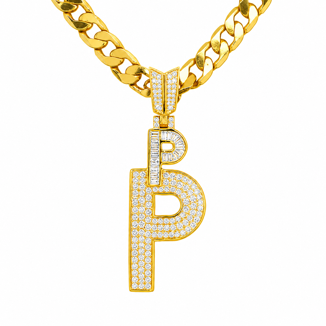P Initial Pendant with Crown Bail