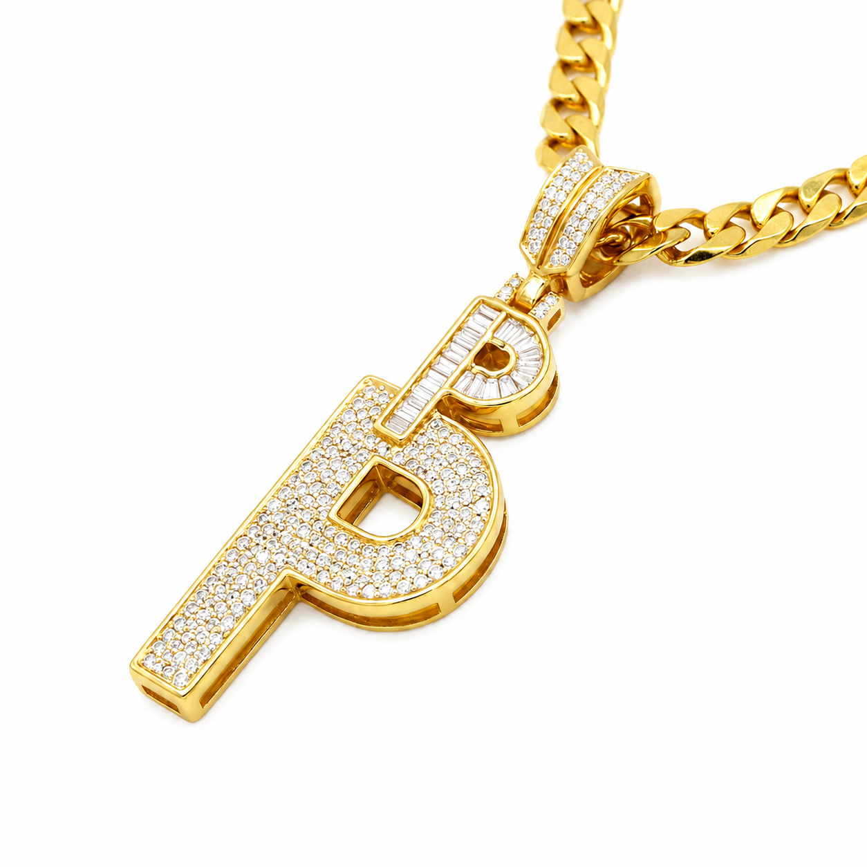 P Initial Pendant with Crown Bail