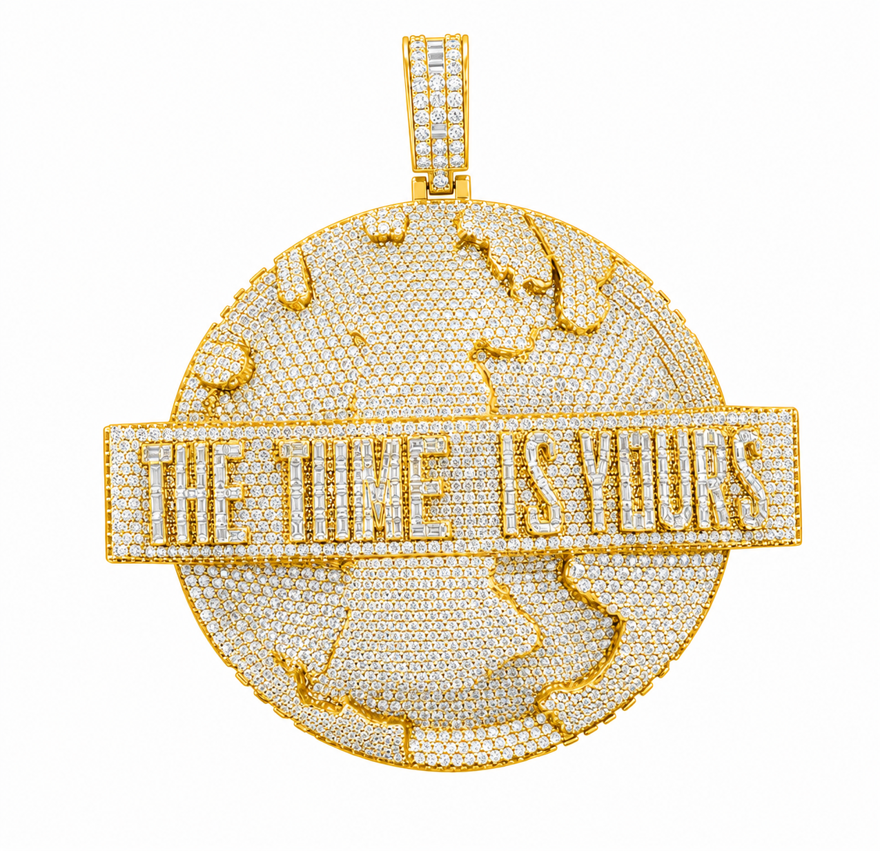 World Map The World Is Yours Custom Name Pendant