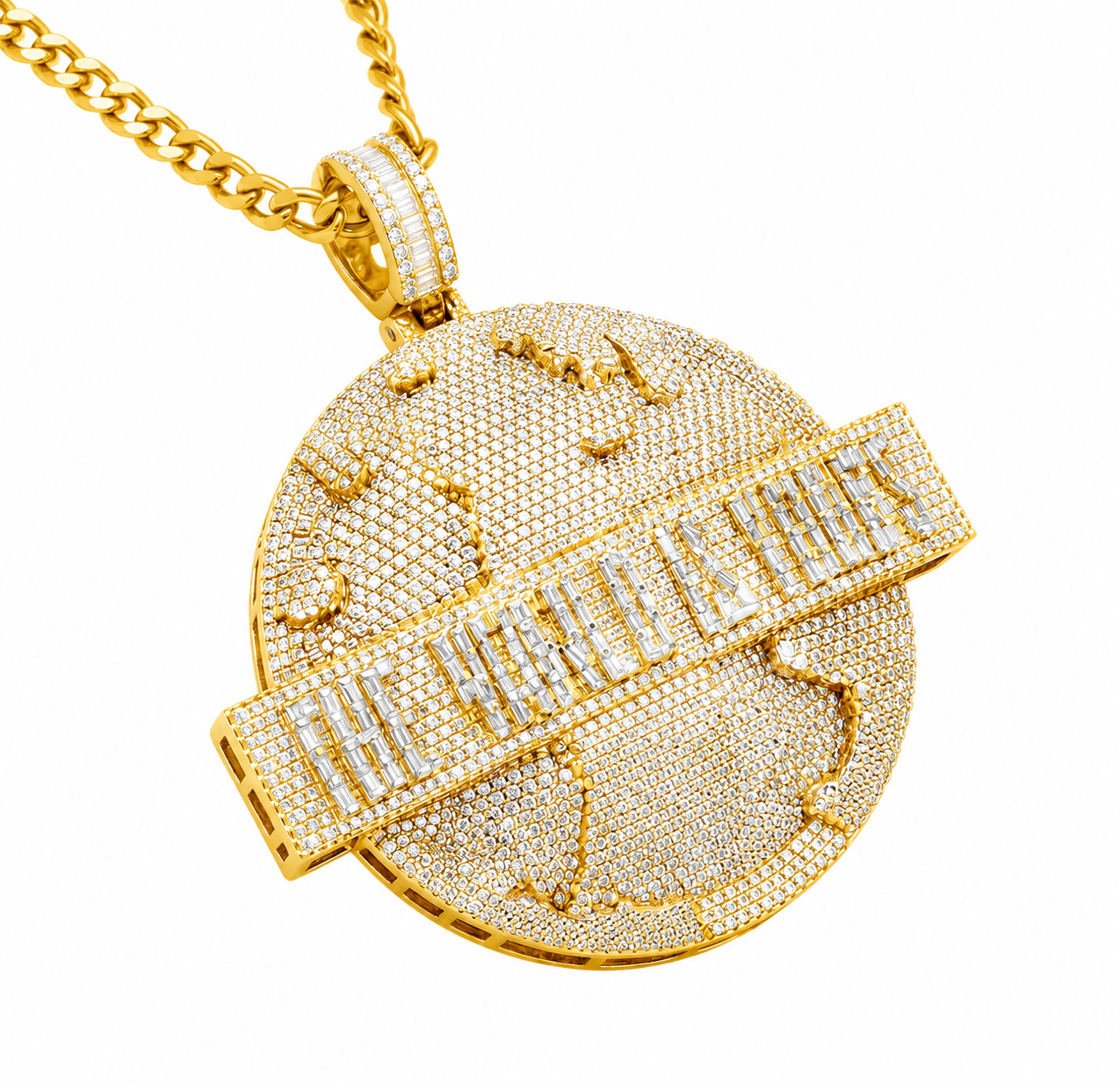 World Map The World Is Yours Custom Name Pendant