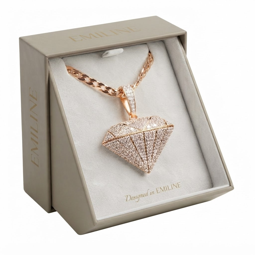 Iced Out Diamond Shape Pendant