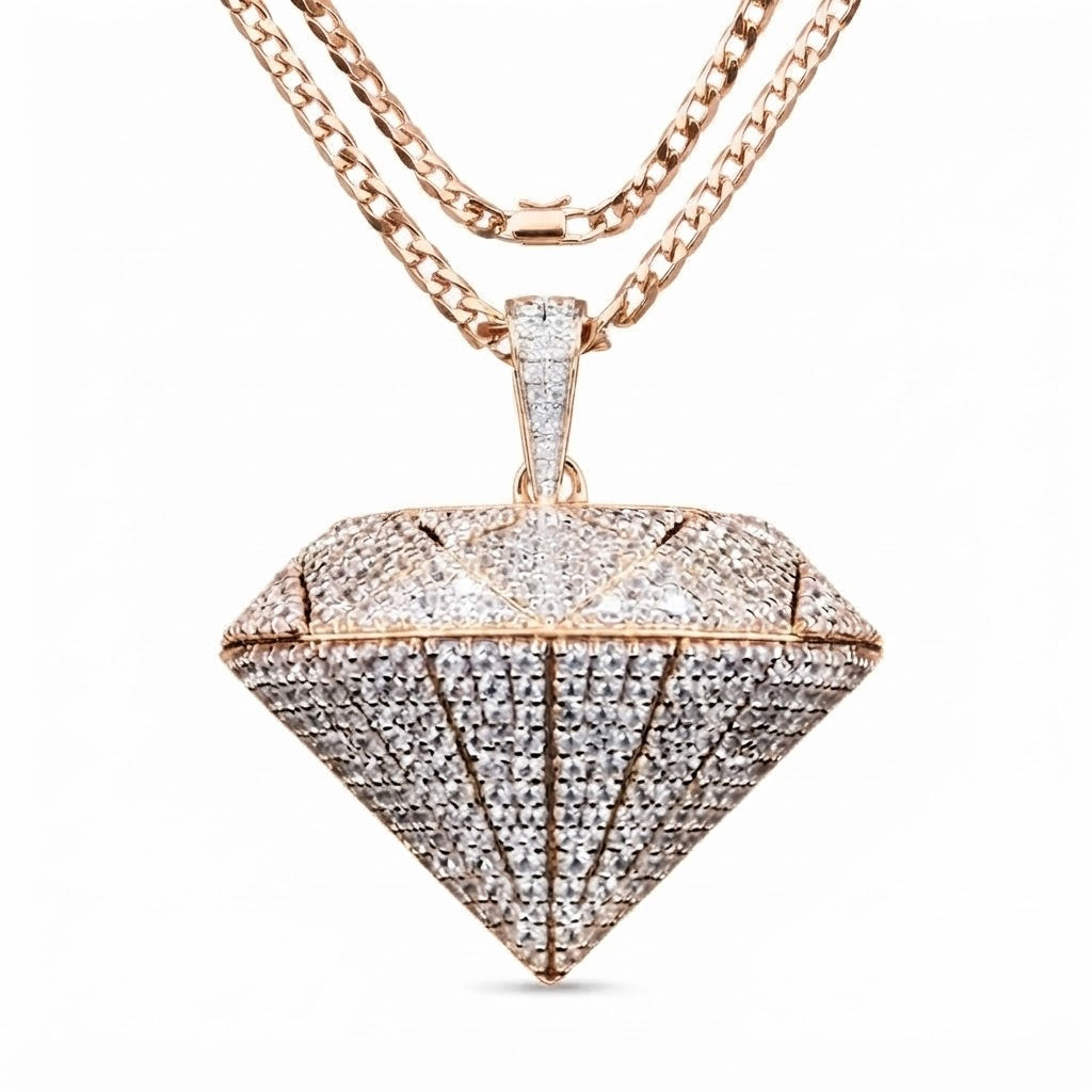 Iced Out Diamond Shape Pendant