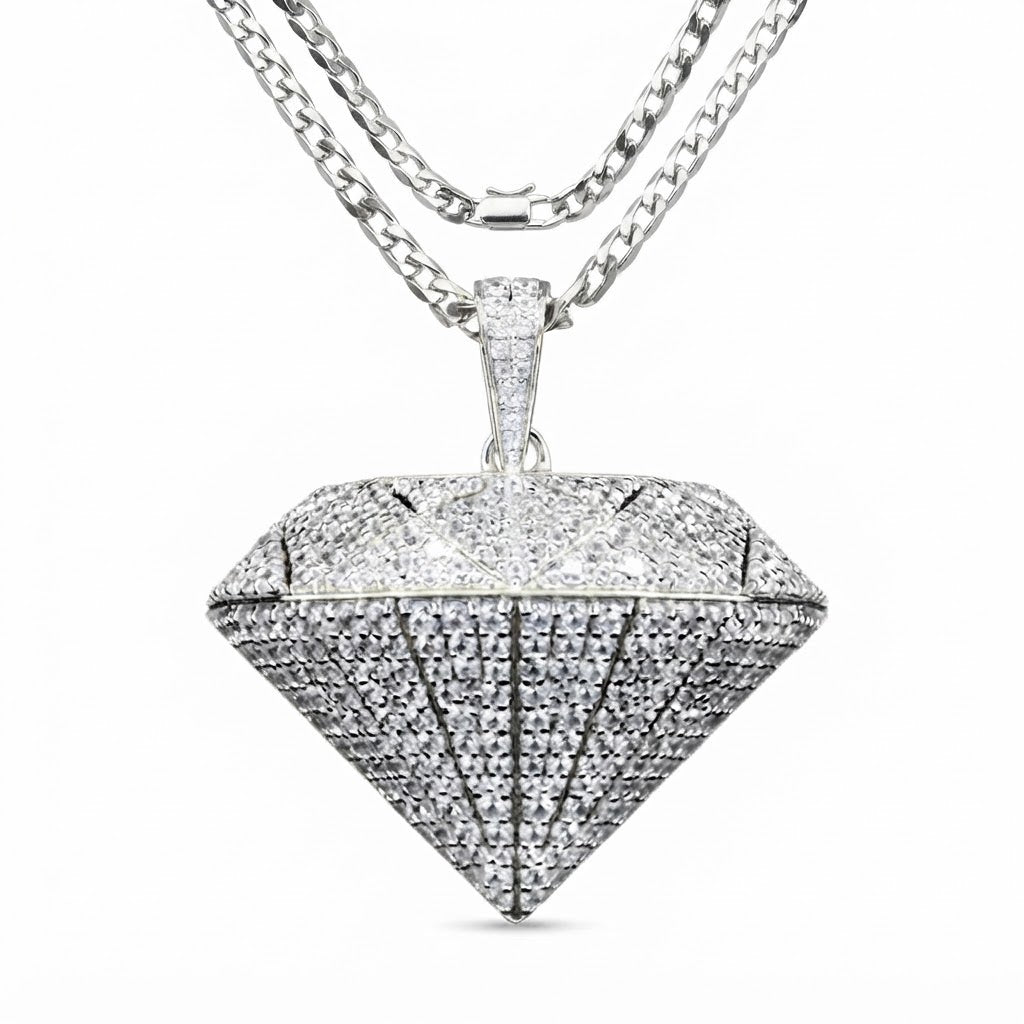Iced Out Diamond Shape Pendant