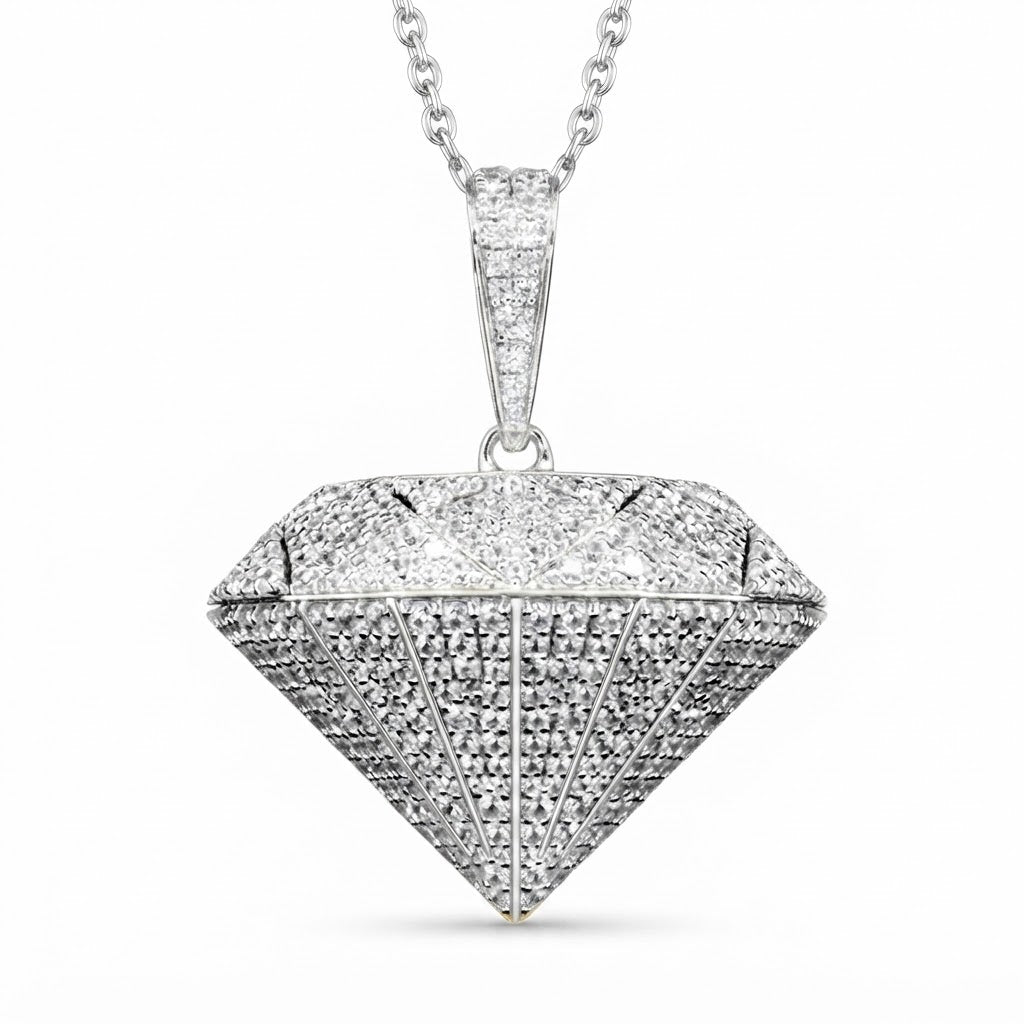 Iced Out Diamond Shape Pendant
