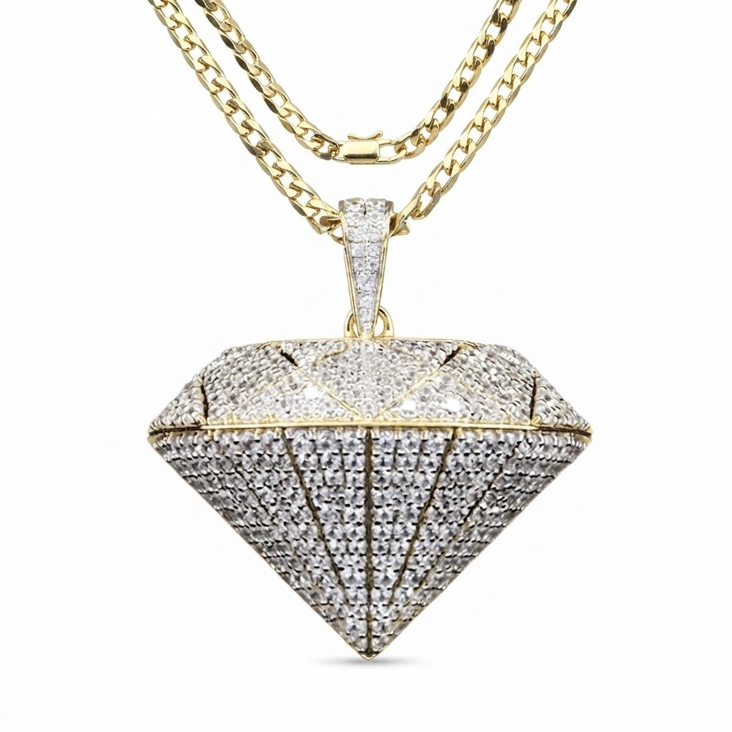 Iced Out Diamond Shape Pendant