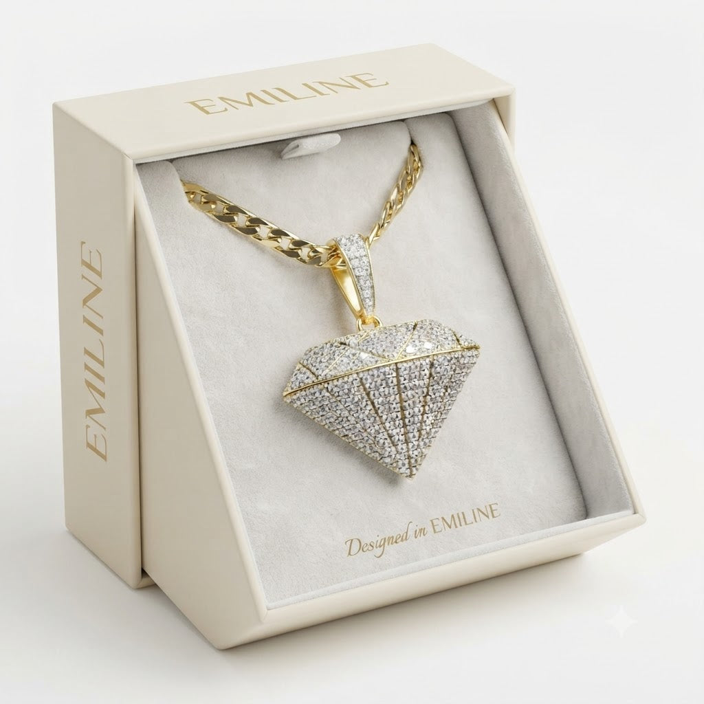 Iced Out Diamond Shape Pendant