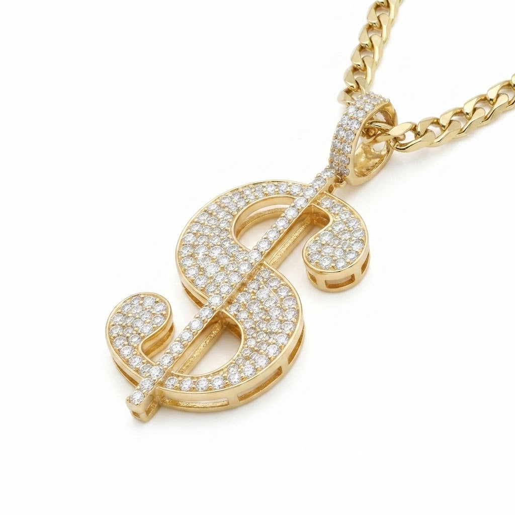 Dollar Sign Diamond Pendant