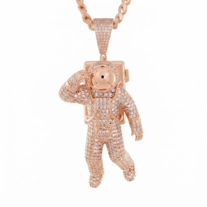 Astronaut Teddy Moissanite Pendant