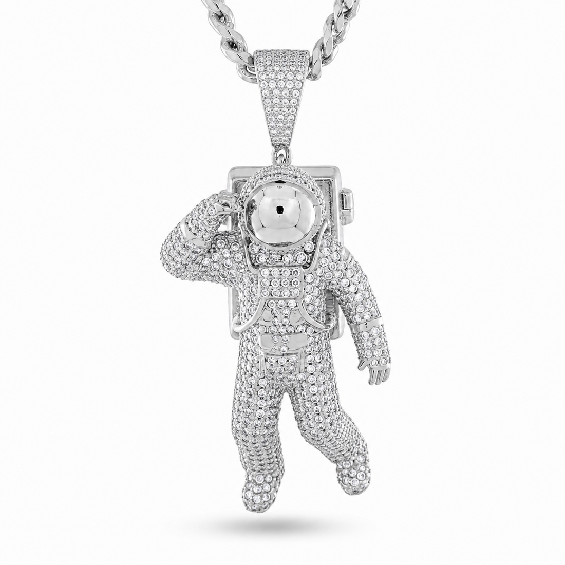 Astronaut Teddy Moissanite Pendant