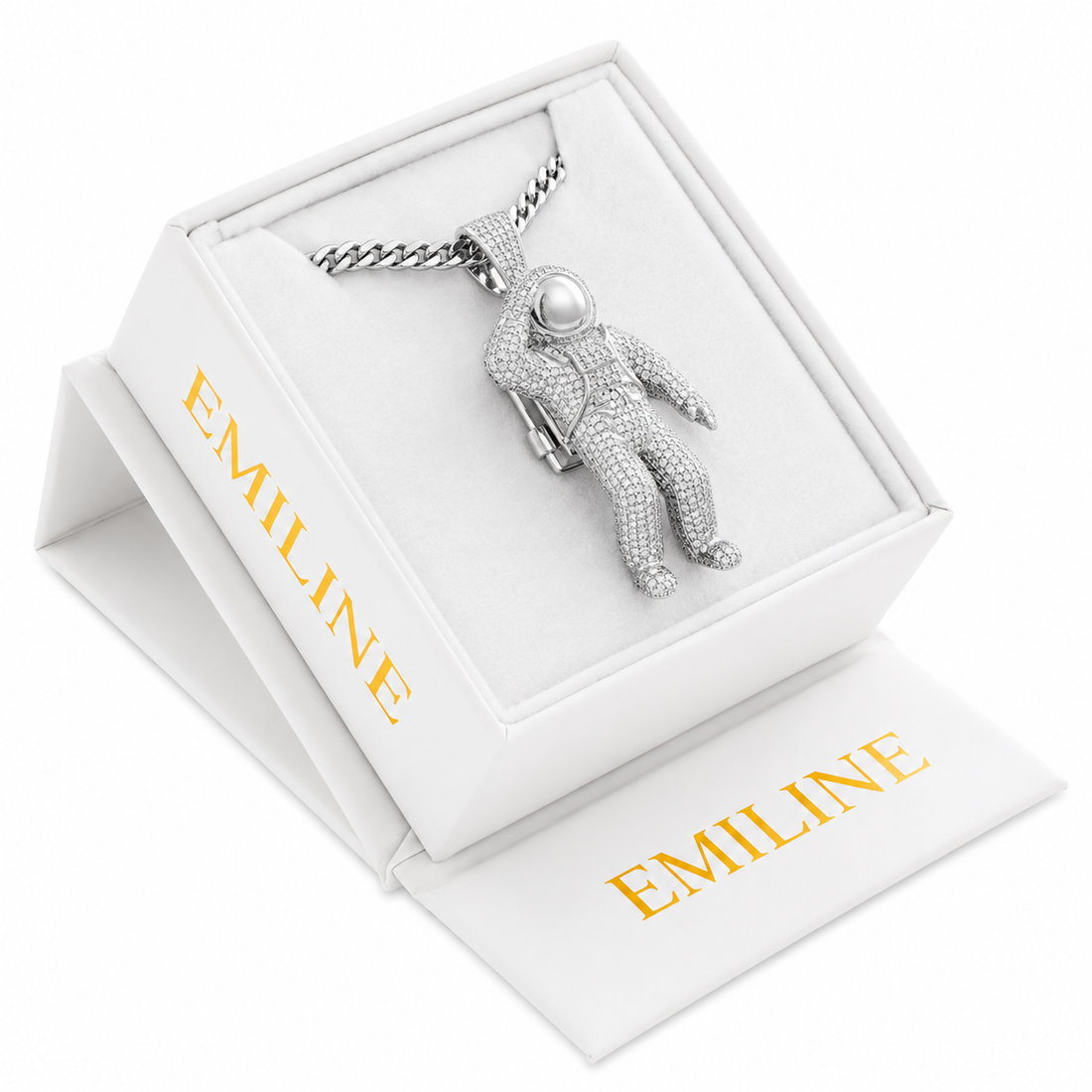 Astronaut Teddy Moissanite Pendant