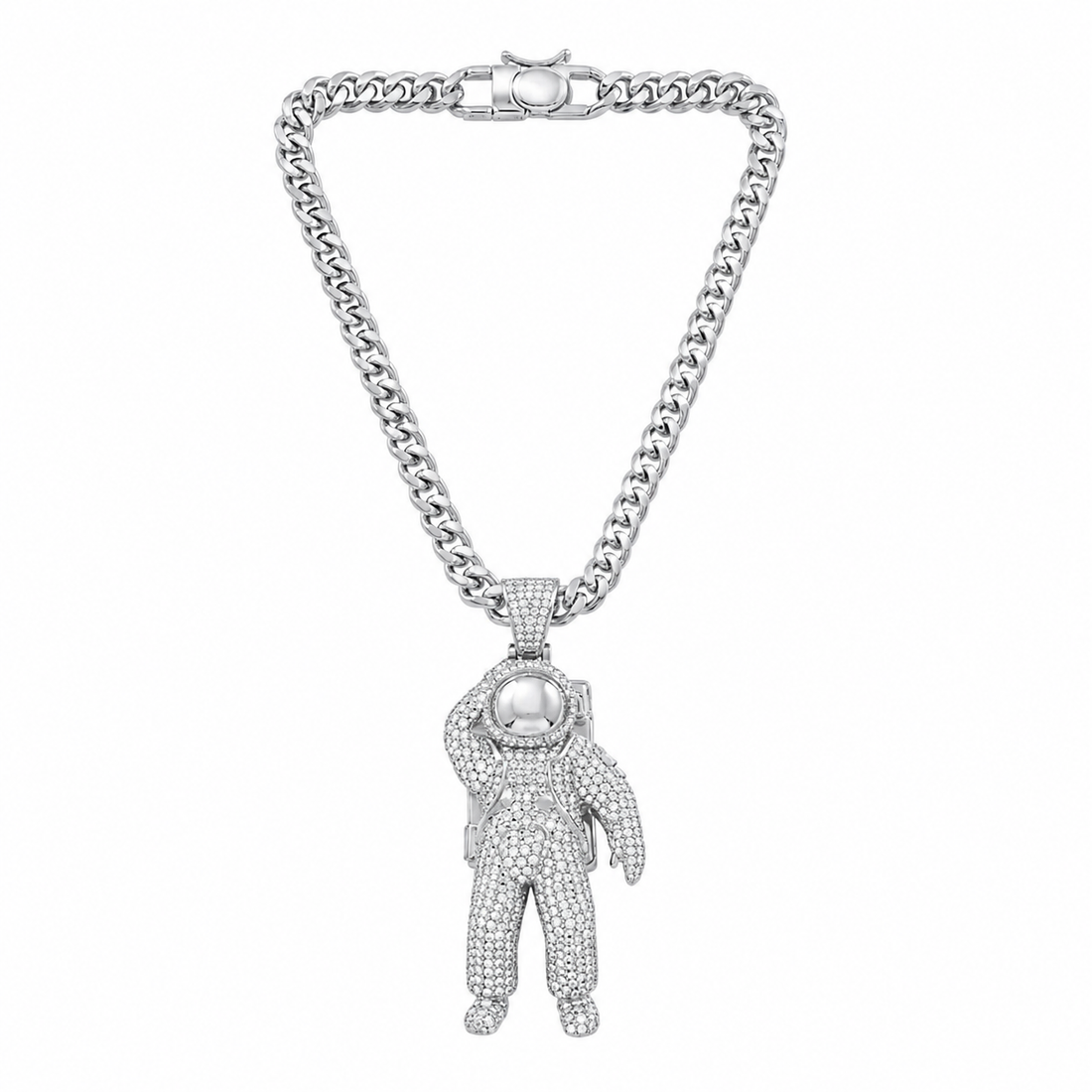 Astronaut Teddy Moissanite Pendant