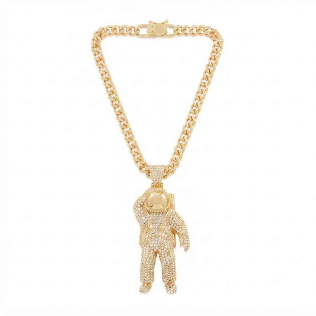 Astronaut Teddy Moissanite Pendant