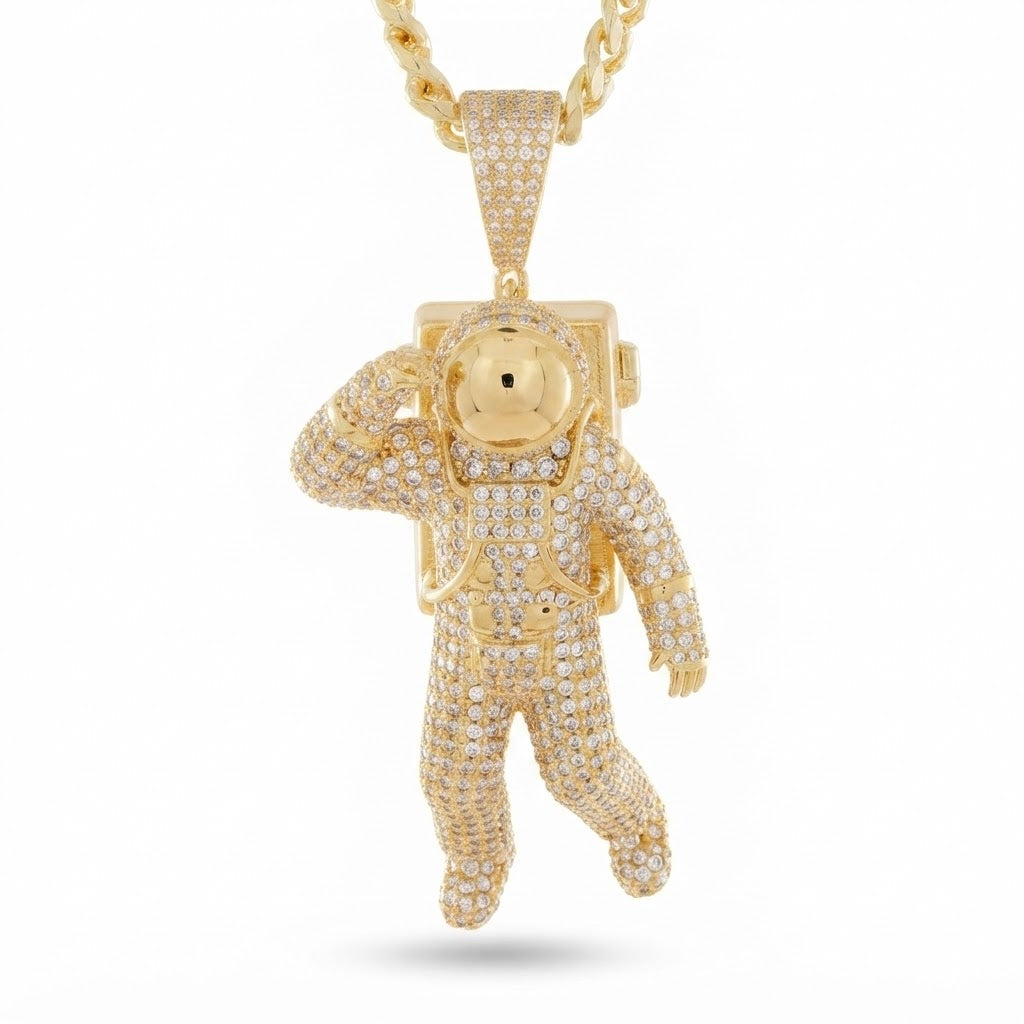 Astronaut Teddy Moissanite Pendant