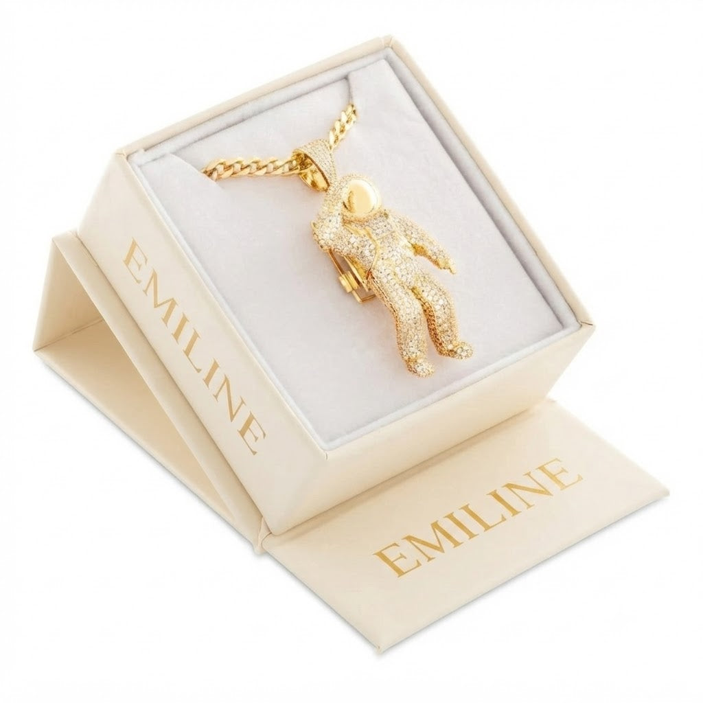 Astronaut Teddy Moissanite Pendant