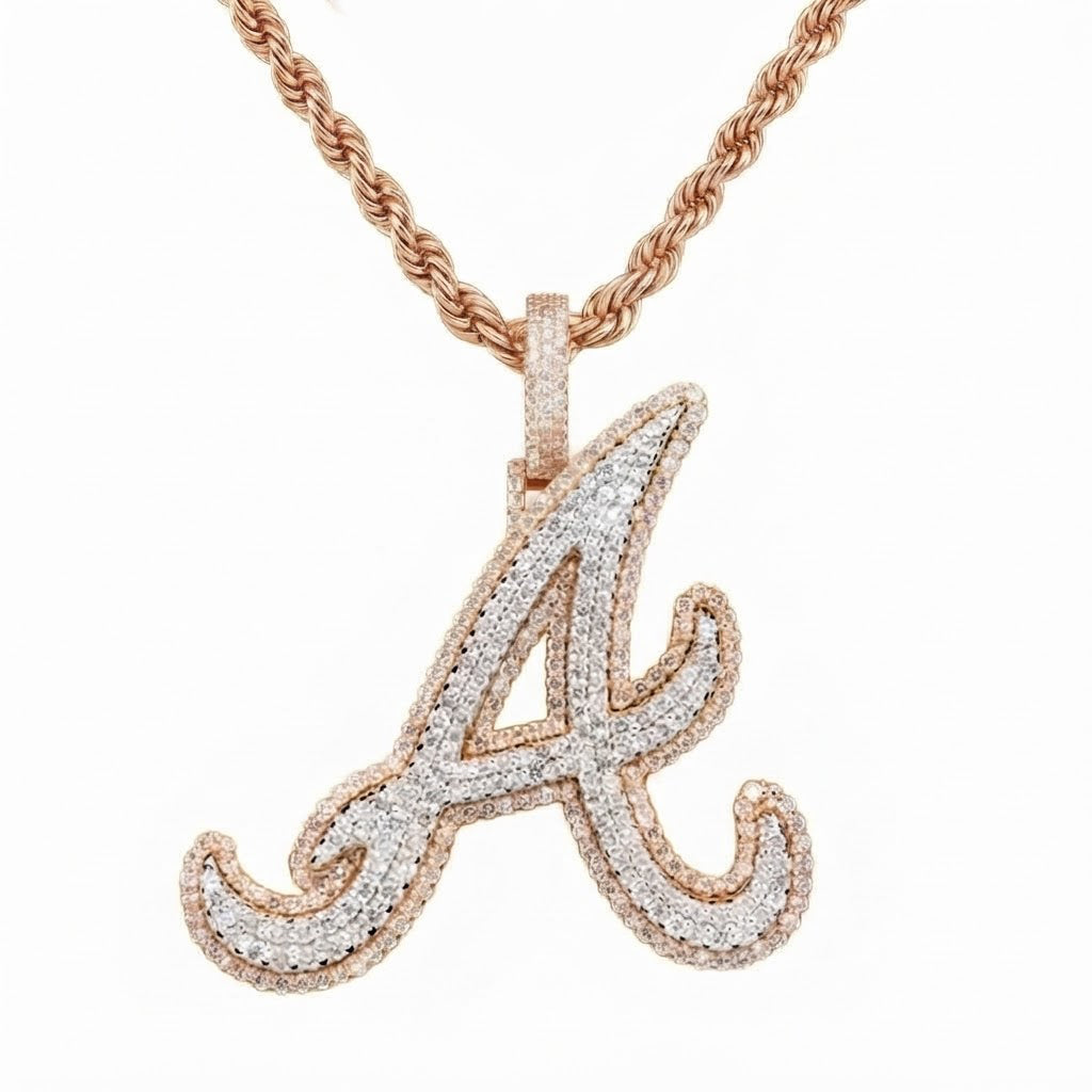 Custom "A" Letter Diamond Pendant
