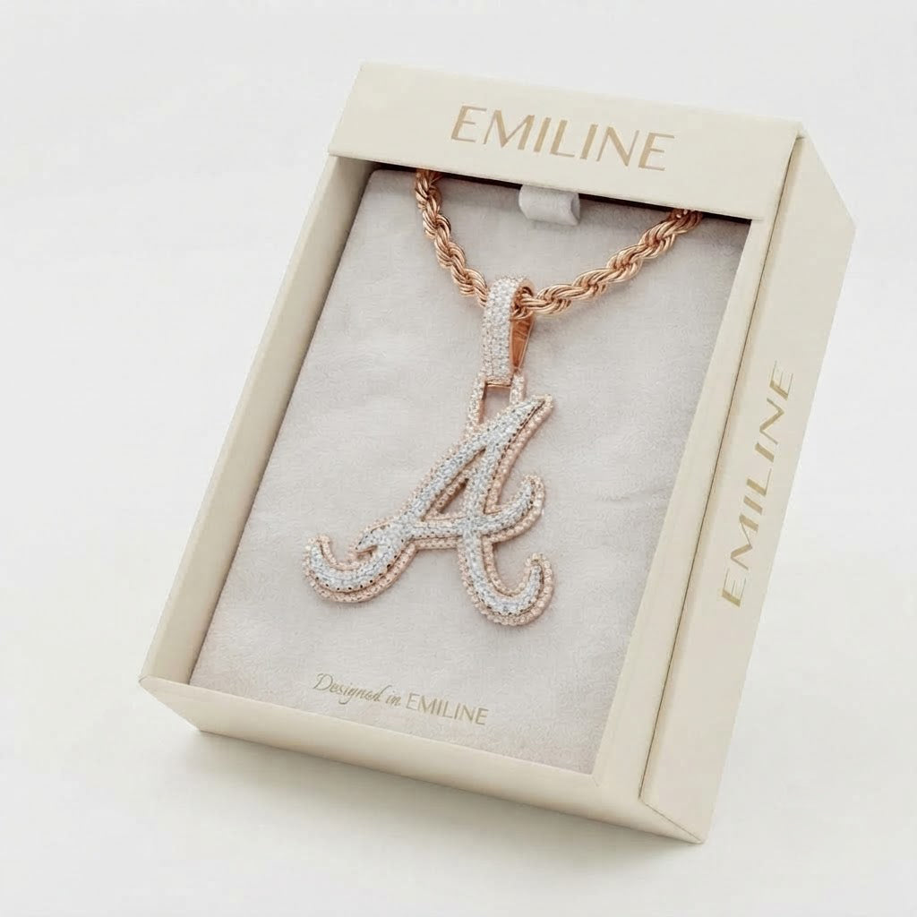 Custom "A" Letter Diamond Pendant