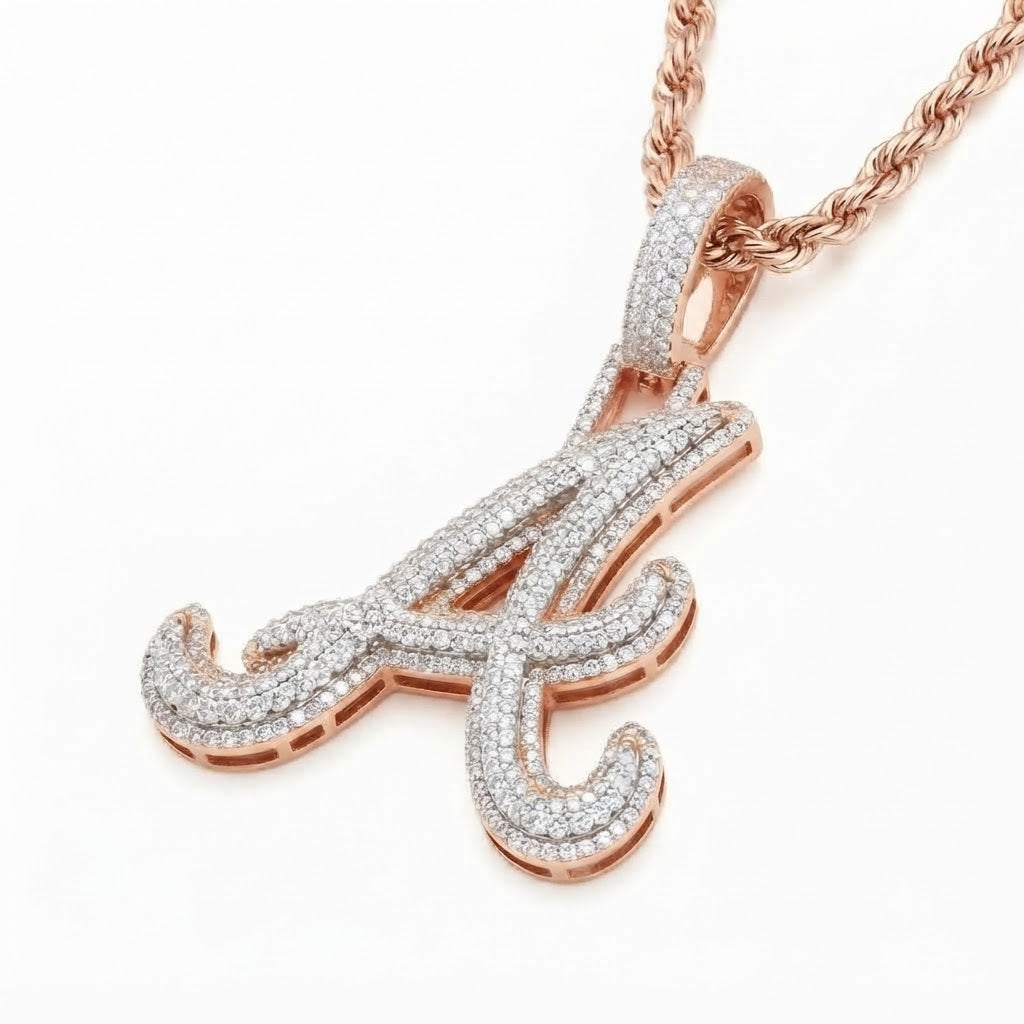 Custom "A" Letter Diamond Pendant