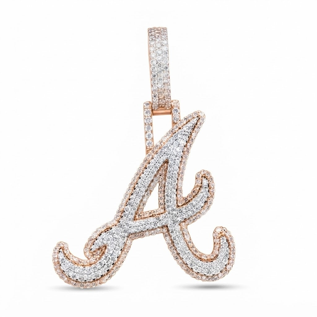 Custom "A" Letter Diamond Pendant
