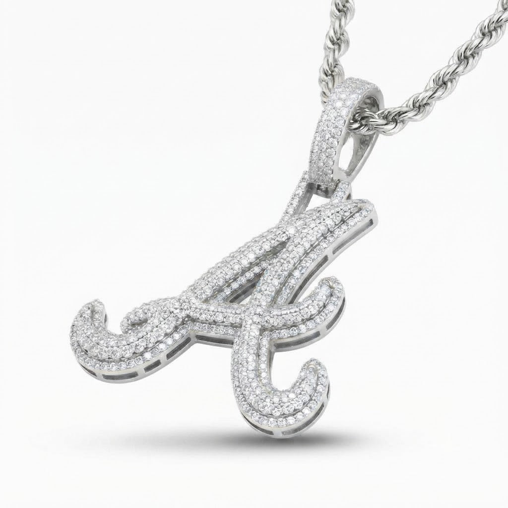 Custom "A" Letter Diamond Pendant