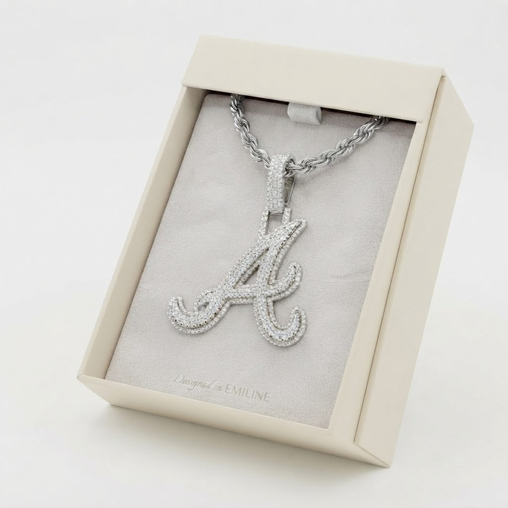 Custom "A" Letter Diamond Pendant