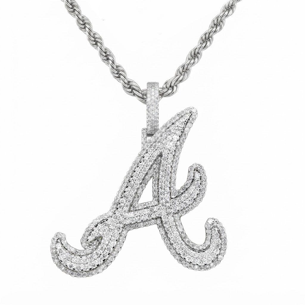 Custom "A" Letter Diamond Pendant