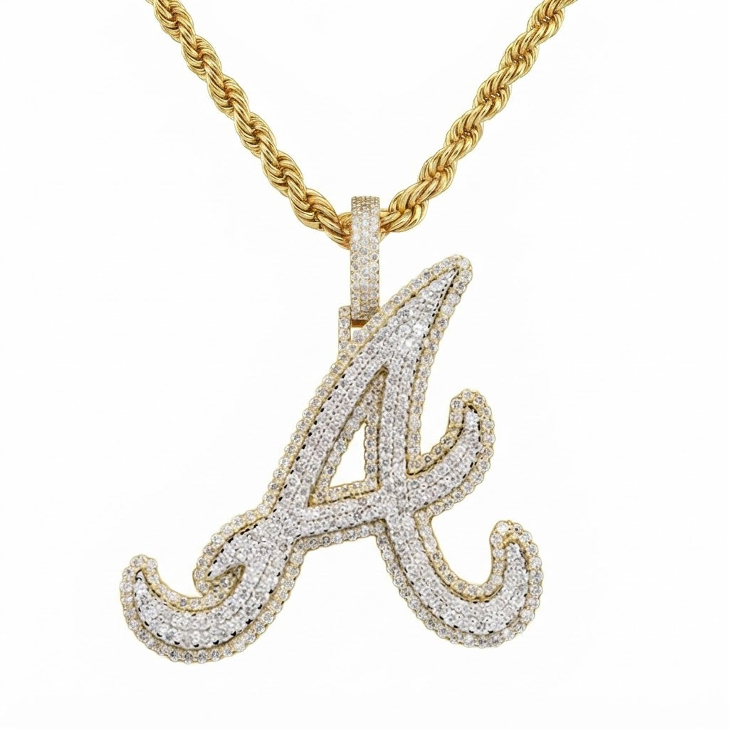 Custom "A" Letter Diamond Pendant