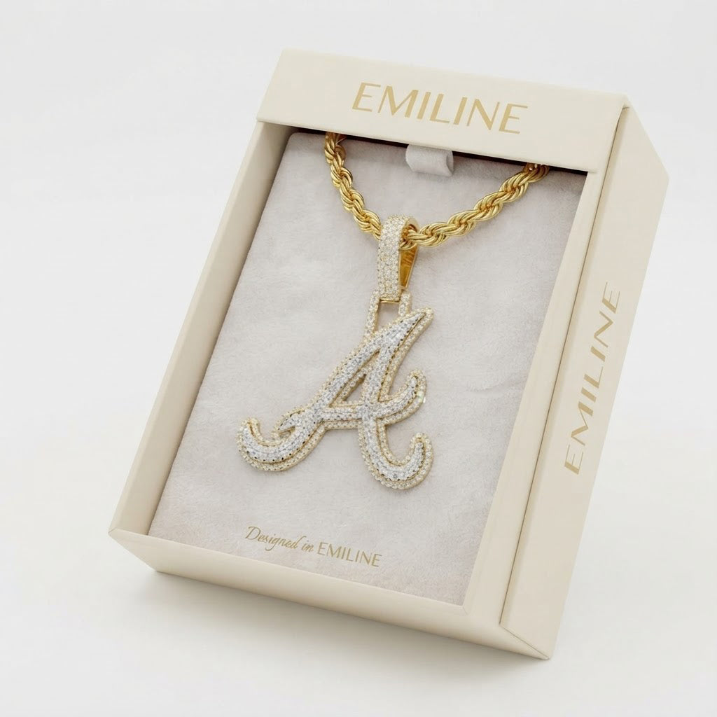 Custom "A" Letter Diamond Pendant