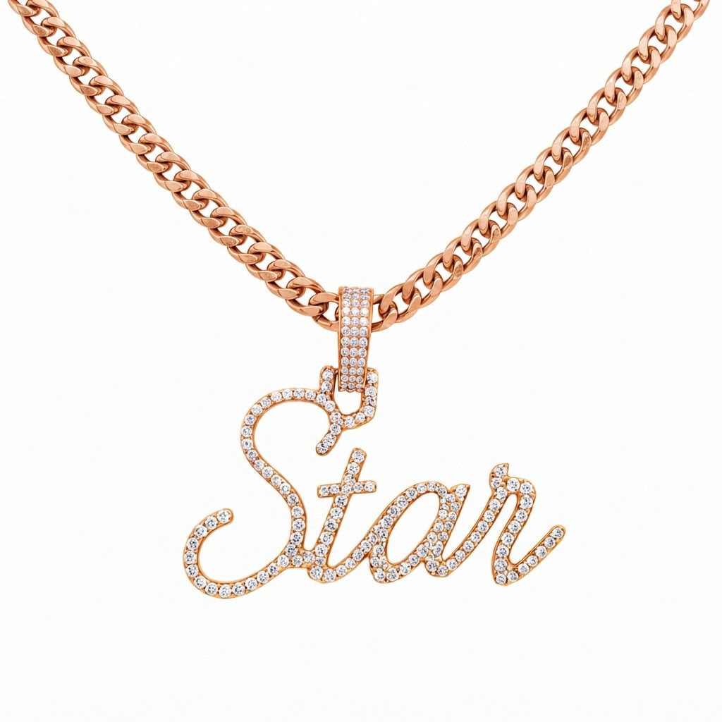 Custom STAR Letter Diamond Pendant