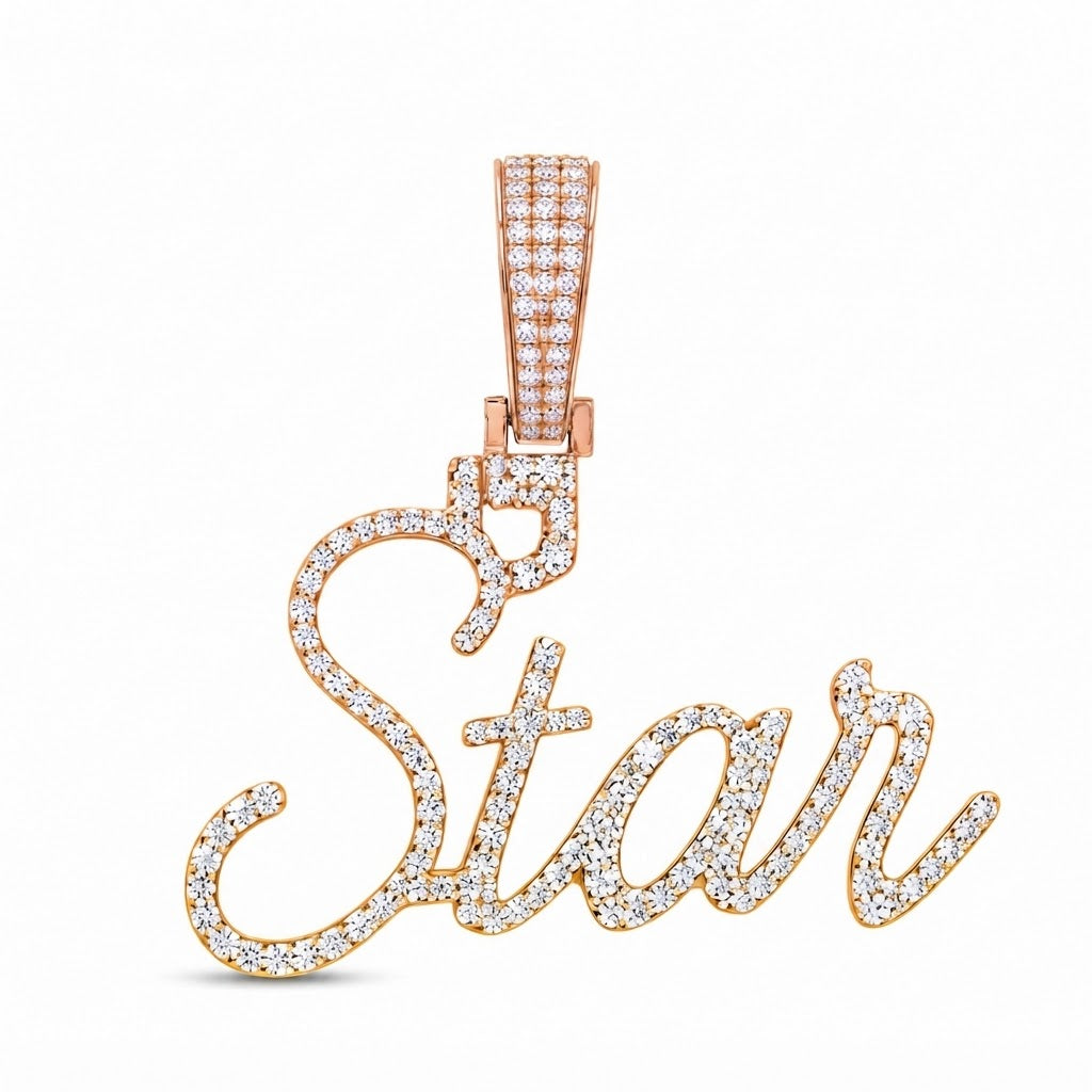 Custom STAR Letter Diamond Pendant