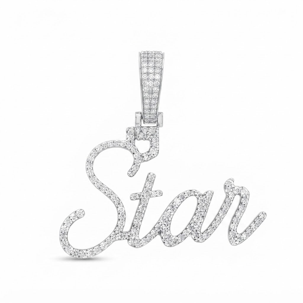 Custom STAR Letter Diamond Pendant